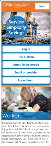 BWC Main page mobile